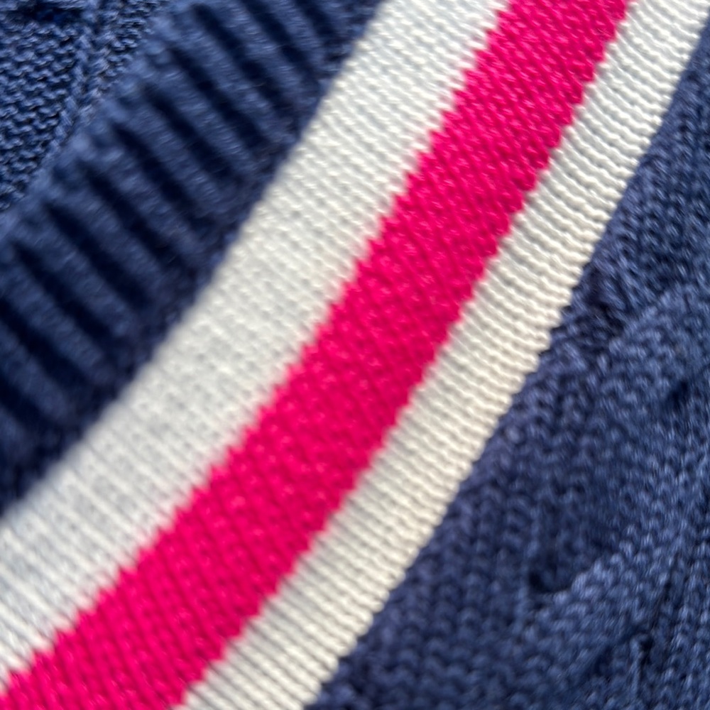 EUC Lilly Pulitzer Brockton Navy with V-Neck Cableknit Sweater L - Picture 3 of 3